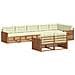 Set di divani da esterno con cuscino 8 pcs Naturale e Crema - Foto miniatura 1