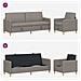 Set di Divani con Storage 2 pcs Tortora Poliestere - Foto miniatura 4