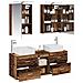 Set di mobili per il bagno 5 pcs Legno antico - Foto miniatura 3