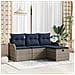 Set Divano da Giardino 4 pz 3-Numero di posti Grigio e Blu Navy - Foto miniatura 8
