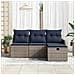 Set Divano da Giardino 4 pz 3-Numero di posti Grigio e Blu Navy - Foto miniatura 9