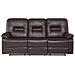 Divano Reclinabile A 3 Posti In Pelle Sintetica Marrone Bergen - Foto miniatura 4