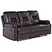 Divano Reclinabile A 3 Posti In Pelle Sintetica Marrone Bergen - Foto miniatura 14