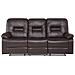 Divano Reclinabile A 3 Posti In Pelle Sintetica Marrone Bergen - Foto miniatura 15