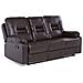 Divano Reclinabile A 3 Posti In Pelle Sintetica Marrone Bergen - Foto miniatura 18