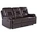 Divano Reclinabile A 3 Posti In Pelle Sintetica Marrone Bergen - Foto miniatura 16