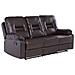 Divano Reclinabile A 3 Posti In Pelle Sintetica Marrone Bergen - Foto miniatura 21