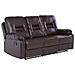 Divano Reclinabile A 3 Posti In Pelle Sintetica Marrone Bergen - Foto miniatura 8