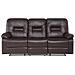 Divano Reclinabile A 3 Posti In Pelle Sintetica Marrone Bergen - Foto miniatura 13
