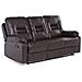 Divano Reclinabile A 3 Posti In Pelle Sintetica Marrone Bergen - Foto miniatura 12