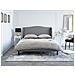 Letto Matrimoniale Imbottito In Tessuto Grigio 140x200cm Colmar - Foto miniatura 4
