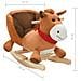 Cavallo a Dondolo con Schienale in Peluche 60x32x50 cm Marrone - Foto miniatura 4