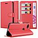 Custodia Compatibile Con Google Pixel 2 Xl In Rosso Carminio - Coperchio Protettiva Con Chiusura Magnetica, Funzione Stand E Tasca Per Le Carte - Foto miniatura 1
