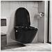 Wc A Muro Con Sciacquone Nascosto In Ceramica Nera - Foto miniatura 2