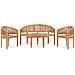 Set Salotto da Giardino 4 pz Design Curvo in Massello di Teak - Foto miniatura 1