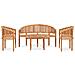 Set Salotto da Giardino 4 pz Design Curvo in Massello di Teak - Foto miniatura 6