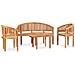Set Salotto da Giardino 4 pz Design Curvo in Massello di Teak - Foto miniatura 10