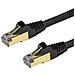 Cavo di Rete Ethernet Cat6a - Cavo Schermato STP da 1m - Cavo RJ45 Antigroviglio - Nero - Foto miniatura 1