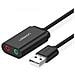 Adattatore USB 2.0 a 2x3,5mm jack AUX (Cuffie e Microfono), (Black)  - Foto miniatura 1