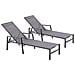 Set Di 2 Sdraio In Alluminio Grigio Scuro Bari - Foto miniatura 1