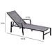 Set Di 2 Sdraio In Alluminio Grigio Scuro Bari - Foto miniatura 5