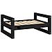 Cuccia Per Cani Nera 65,5x50,5x28cm In Legno Massello Di Pino - Foto miniatura 1