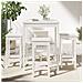 Set Bar Da Giardino 5 Pz Bianco In Legno Massello Di Pino - Foto miniatura 3