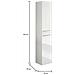Colonna Bagno Alexandria, Mobile A Colonna Per Bagno A 2 Ante, Armadio Pensile Sospeso Con 2 Ripiani, 30x25h150 Cm, Bianco Lucido - Foto miniatura 3