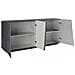 Credenza Oscar, Madia Da Cucina A 4 Ante, Buffet Da Soggiorno, 100% Made In Italy, Cm 200x43h86, Ardesia - Foto miniatura 4
