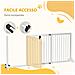 Cancellino Per Cani Taglia Regolabile A 3 Pannelli, In Legno Di Pino, 113-166x36x71 Cm, Bianco - Foto miniatura 4