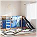 Letto A Castello Con Scivolo E Tende Blu 90x190 Cm - Foto miniatura 1