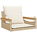 Panchina a Dondolo con Cuscini Beige 63x62x40 cm in Polyrattan - Foto miniatura 1