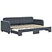 Divano Letto Con Letto Estraibile Grigio Scuro 80x200cm Velluto - Foto miniatura 2