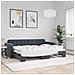 Divano Letto Con Letto Estraibile Grigio Scuro 80x200cm Velluto - Foto miniatura 1