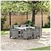 Set da Pranzo da Giardino con Cuscini Grigio Chiaro Polyrattan - Foto miniatura 2
