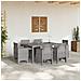 Set da Pranzo da Giardino con Cuscini Grigio Chiaro Polyrattan - Foto miniatura 3