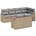 Set Divani Giardino 7 pezzi con Cuscini Beige Polyrattan,  Divano Giardino 2 posti con Ripostiglio & Cuscini Beige Polyrattan - Foto miniatura 1