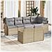 Set Divani Giardino 7 pezzi con Cuscini Beige Polyrattan,  Divano Giardino 2 posti con Ripostiglio & Cuscini Beige Polyrattan - Foto miniatura 2