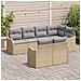 Set Divani Giardino 7 pezzi con Cuscini Beige Polyrattan,  Divano Giardino 2 posti con Ripostiglio & Cuscini Beige Polyrattan - Foto miniatura 3