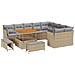 Set Divano da Giardino 12 Pezzi con Cuscini Beige Polyrattan Acacia, Set da Pranzo da Giardino 3 Pezzi con Cuscini Beige Polyrattan Acacia - Foto miniatura 1