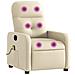 Poltrona Massaggiante Reclinabile Crema in Tessuto - Foto miniatura 1