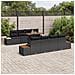 Set da Pranzo da Giardino in 9 Pezzi con Cuscini Nero Rattan Polimero Acacia - Foto miniatura 3