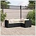 Set Divani da Giardino 4 pz con Cuscini Nero in Polyrattan - Foto miniatura 2