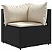 Set Divani da Giardino 4 pz con Cuscini Nero in Polyrattan - Foto miniatura 3