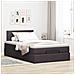 Pouf Letto con Materasso Marrone Scuro 120x200 cm in Tessuto - Foto miniatura 4