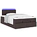 Pouf Letto con Materasso Marrone Scuro 120x200 cm in Tessuto - Foto miniatura 6