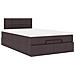 Pouf Letto con Materasso Marrone Scuro 120x200 cm in Tessuto - Foto miniatura 7
