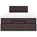 Pouf Letto con Materasso Marrone Scuro 120x200 cm in Tessuto - Foto miniatura 8