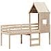 Letto a Soppalco con Tetto 90x200 cm in Legno di Pino - Foto miniatura 3