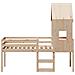 Letto a Soppalco con Tetto 90x200 cm in Legno di Pino - Foto miniatura 4